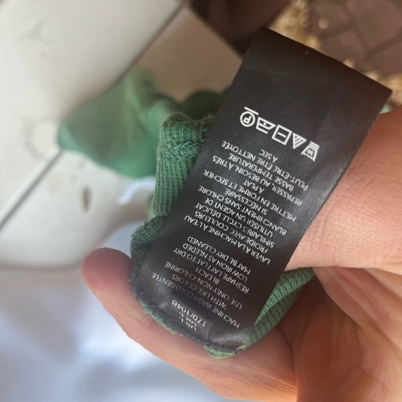 Maeve Green Short Sleeved Ribbed Mock Neck T-shirt size Large - Picture 10 of 11